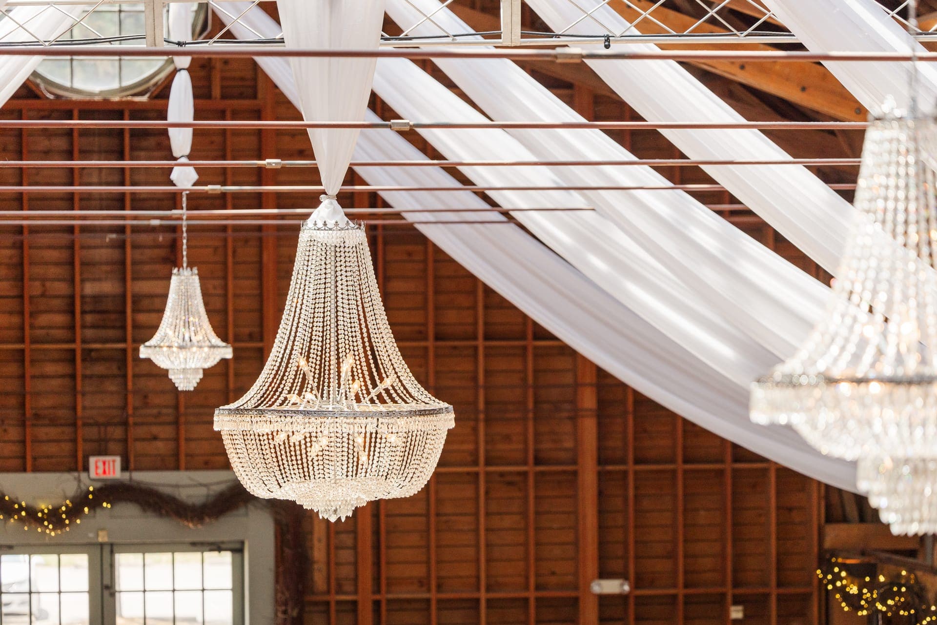 Elegant venue with chandelier
