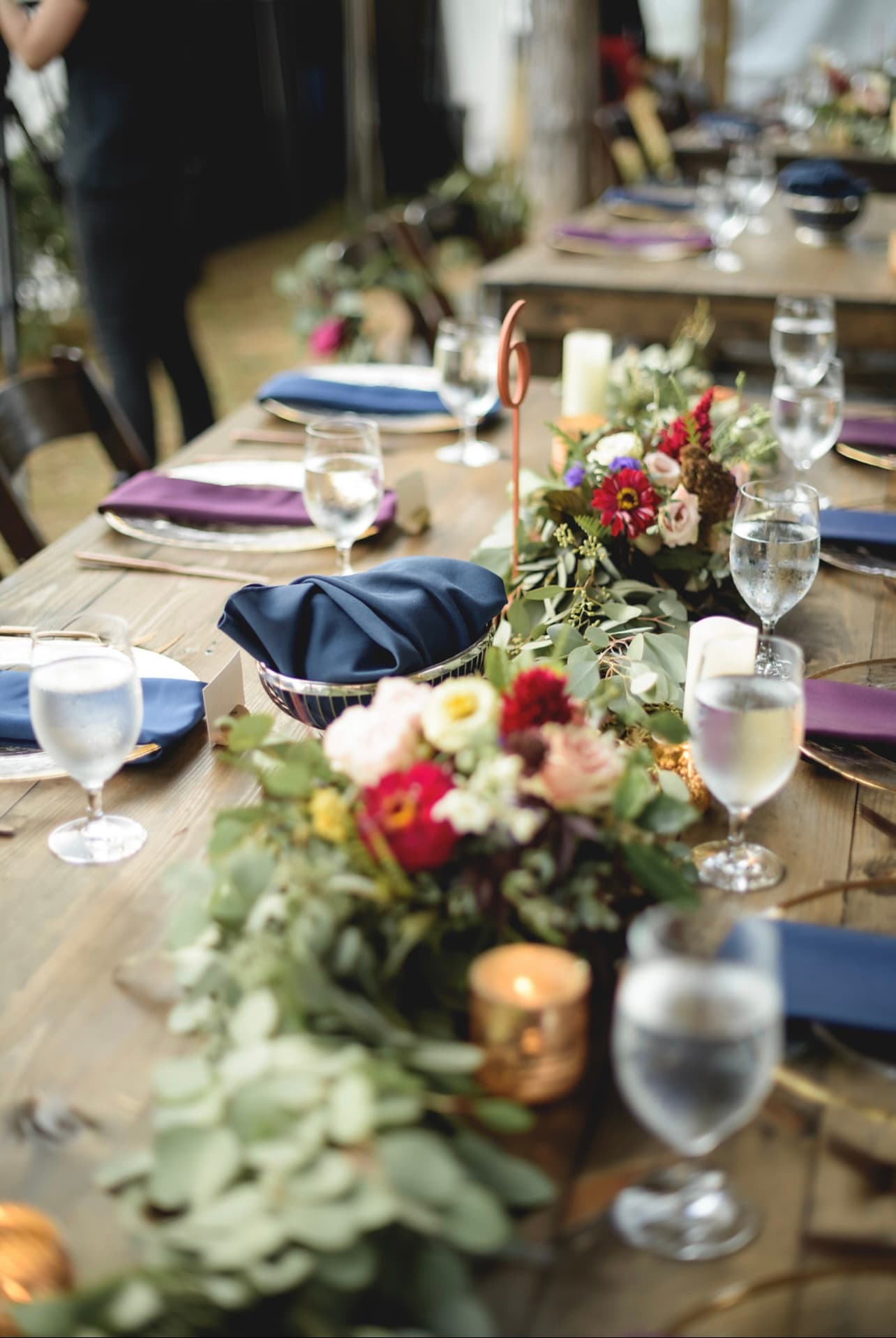 Outdoor reception with floral decor